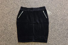 New Juicy Couture Black Label Velour Stretch Pencil Skirt - Size XL - Black