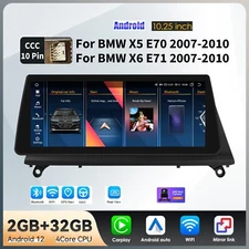 Carplay Android Auto Multimedia GPS 10.25"Touch Screen For BMW X5 E70 X6 E71 CCC