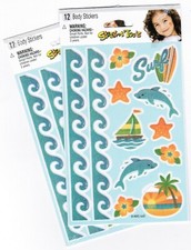 2 New Packs Ocean Surf Beach Dolphin Sun Waves Body Stickers 