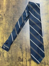 Brooks Brothers Green Tie W/ Brown  Cream Stripes 100 Silk Men's Necktie 58"