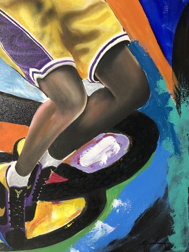 Pintura al óleo abstracta de Kobe Bryant 24x36 de Arsenio Echevarría - Imagen 5 de 6