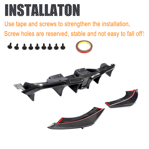 For BMW 2Series F87 M2 Coupe 15-19 Real Carbon Rear Bumper Diffuser Lip Spoiler - Picture 10 of 12