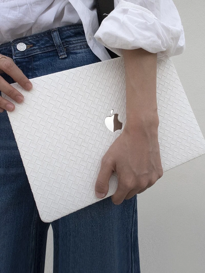 Funda Carcasa Cuero PU Trenzada para Apple MacBook Air MacBook Pro 13 14 16 Foto 4 de 4