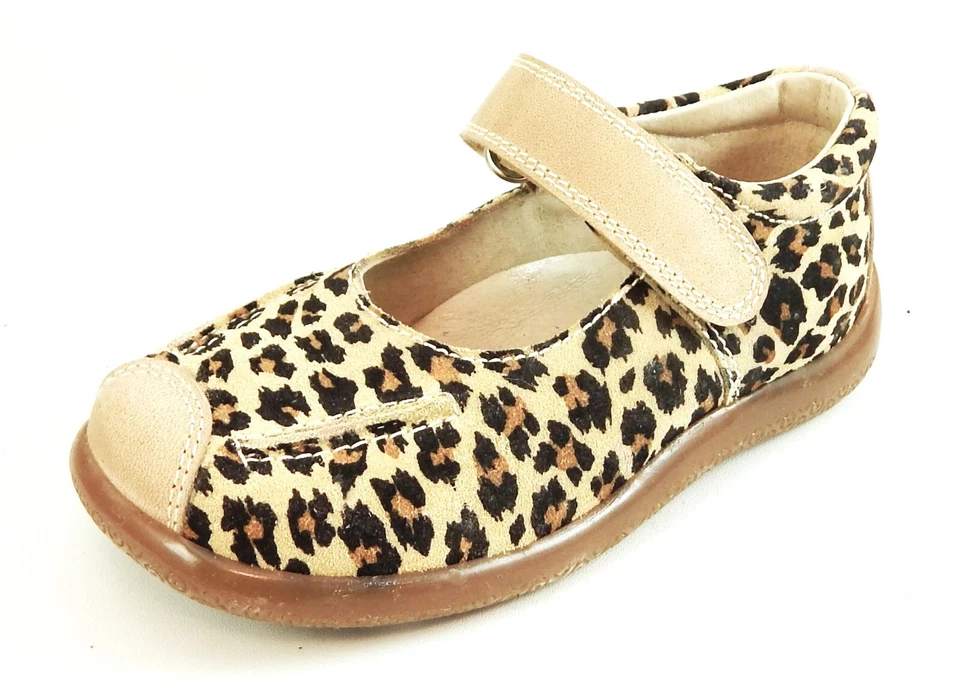 DE OSU-FARO - España - Zapatos Escolares Niñas Cuero Tostado Leopardo - Europeos - Talla 8 Foto 2 de 4