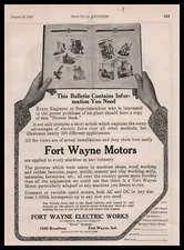1912 Fort Wayne Indiana Motors Electric Works "Picture Book" Vintage Print Ad
