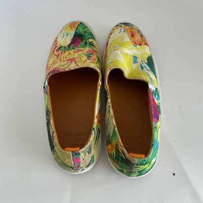 Mulo Hentsch Man Shoe Mens Euro 38 Tropical Printed Canvas Slip On Loafer