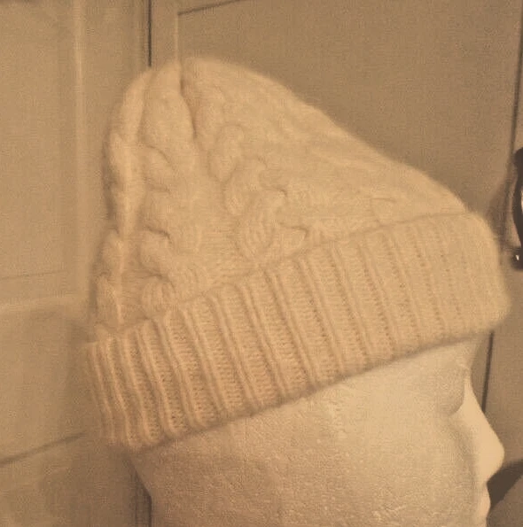 Ralph Lauren Kids Cable Knit Hat Beanie Cap Lambswool Angora Ivory - Image 3 of 4