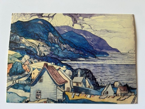 "Paysage à Saint-Siméon" Postcard by Marc Aurèle Fortin Canadian Artist Art VTG