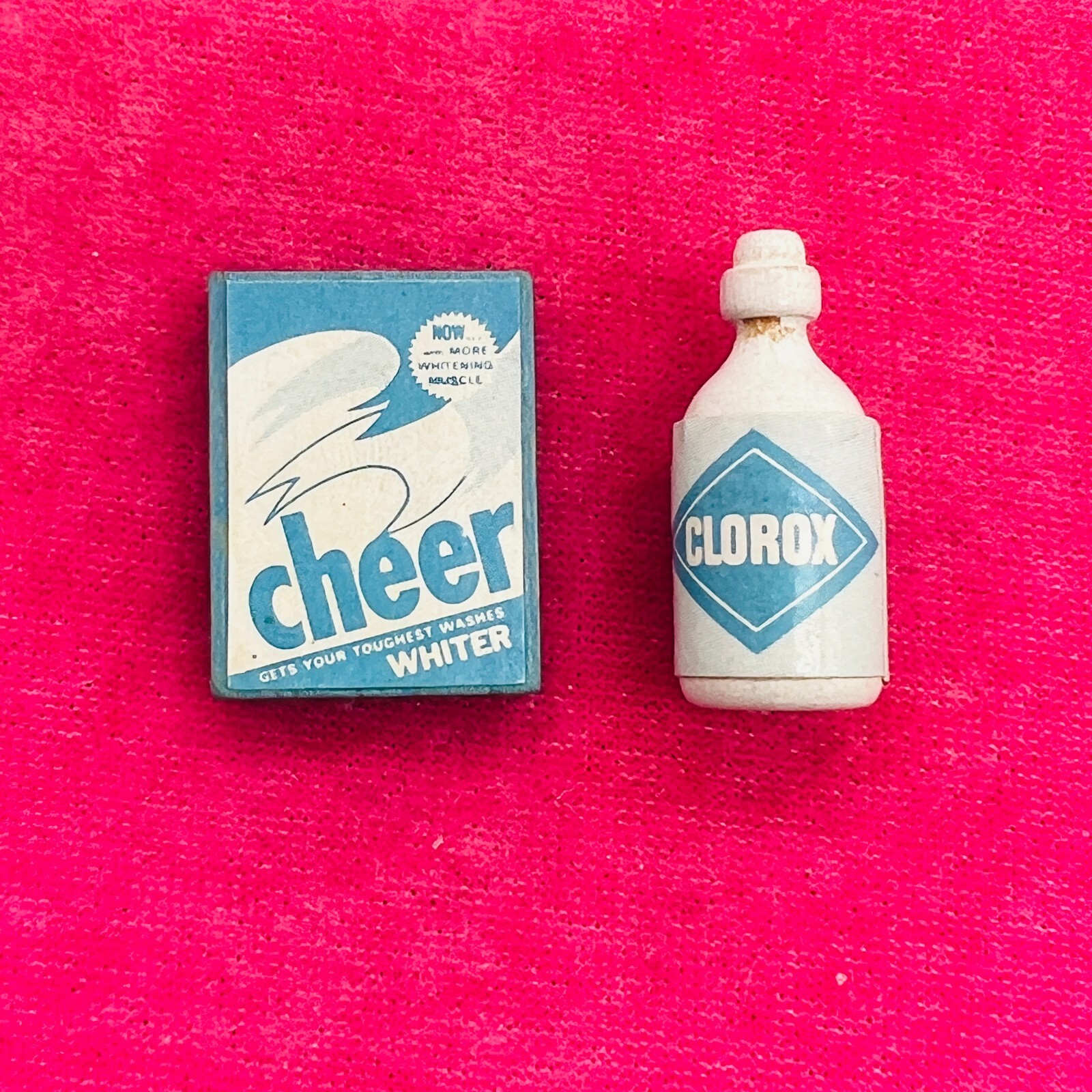Lot of 2 Vintage Dollhouse Miniature Accessories Clorox and 