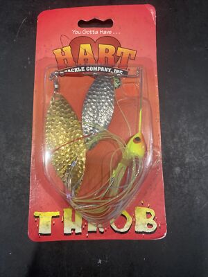 Hart Throb Double Hammered Willow Leaf Spinner Bait 3/4oz Red Chart Silver