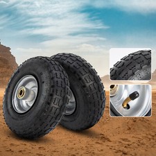 2x Pneumatic 10" Tire Wheel Hand Truck Dolly Trolley Garden Tractor 4.10/3.50-4"