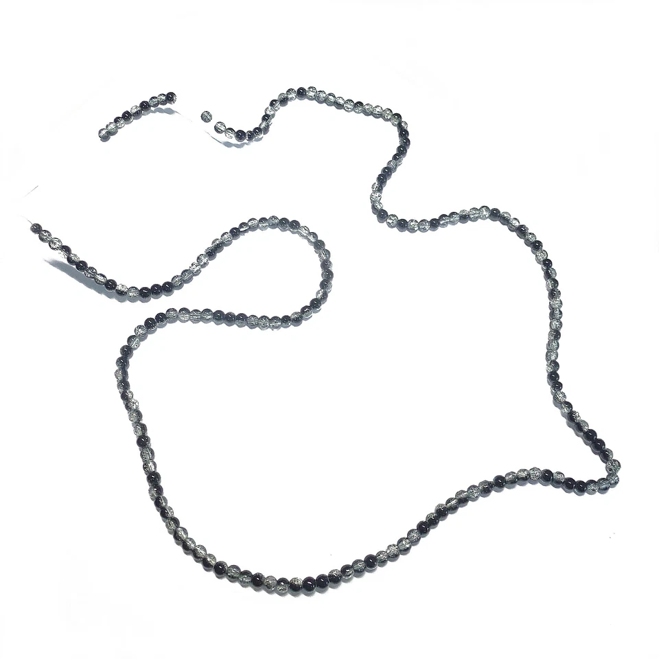 Glasperlen Crackle rund 4 mm schwarz klar 200 Perlen Spacer nenad-design - Bild 2 von 4