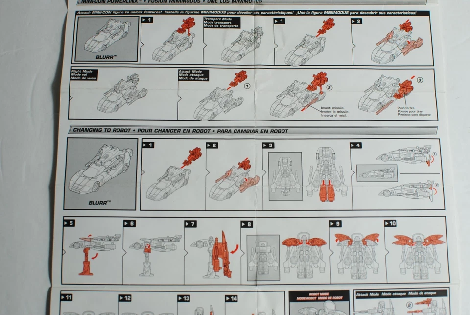Transformers Armada Blurr Instructions Only #80728 - Image 4 of 4