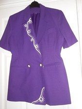 Purple Double Breasted Short Sleeve Jacket Size 10