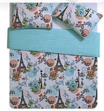 VCNY Home Eiffel Reversible 3-Pc Quilt Set Full/Queen Polyester Floral Paris