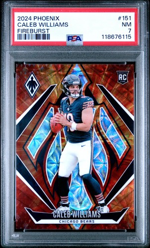 2024 PANINI PHOENIX FIREBURST #151 CALEB WILLIAMS ROOKIE RC 205/350 PSA 7