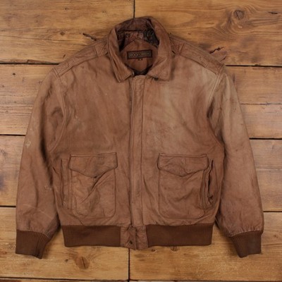 Vintage Rock Creek Lederjacke M Bomber A2 Braun