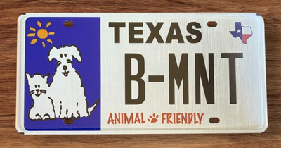 TXS ANIMAL FRIENDLY DOG CAT VANITY LICENSE PLATE B MNT DOGS