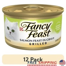 12 Pack Purina Grilled Salmon Wet Cat Food Canned Complete Nutrition 3oz New 7.80 per gallon