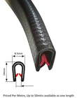 Standard Black Car Protective Edge Seal Trim - 14mm x 8.5mm - Interior Exterior