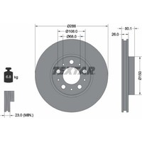 2X Textar 92100503 Bremsscheibe FüR Volvo V70 S60 S80 XC70 184 295 285 384