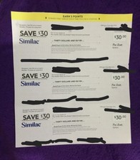 125 Value Total Similac Baby Infant Formula Coupon Checks Vouchers Bundle Lot