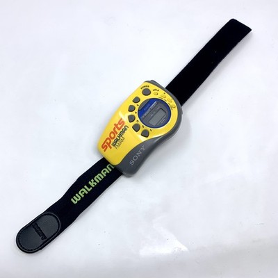 Sony Walkman Yellow FM/AM Sports Radio SRF M78 With Slap Wrist Arm Band Strap