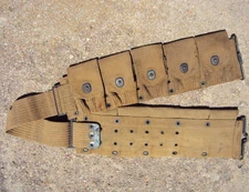 WW1 US Army Mills Cartridge Belt 7/16/07 to 5/18/15 Khaki Distressed Patina