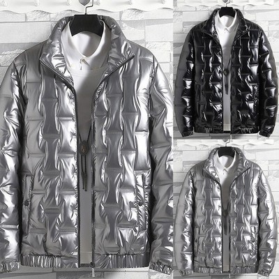 Lässige wattierte Herren Winterjacke dicke Kapuze gefütterter Mantel Outdoorbekleidung