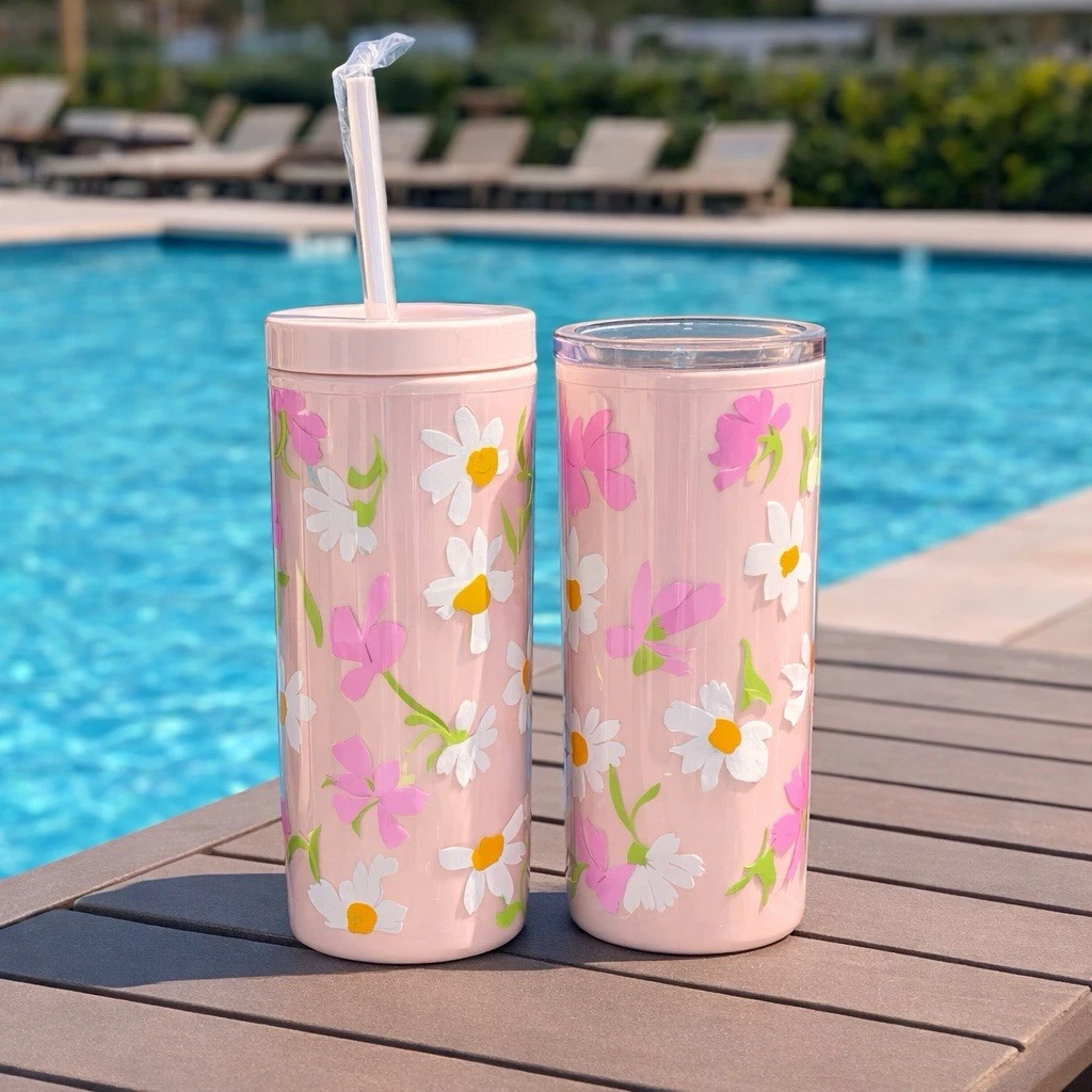 Kate Spade New York Floral Tumbler with Straw and Thermal Mug Gift