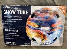 60" Inflatable Snow Tube 1-2 Riders Kids/Adults Max 340lbs Lrg Durable 4 Handle