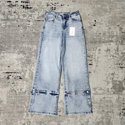 Cello Wide Leg Jeans NWT Sz 1 (25'' Waist) Light Wash Baggy High Rise Streetwear