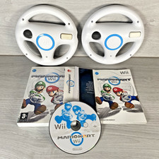 Mario Kart Nintendo Wii Game with Official Wii Steering Wheel x 2 Tested Working