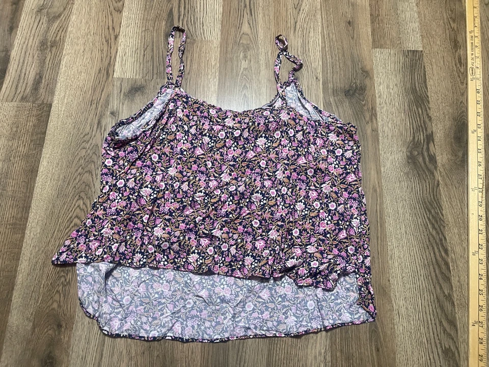 Old Navy Tank Top, Women's Size XL Petite, Blue Pink Yellow, Floral - Image 2 of 4