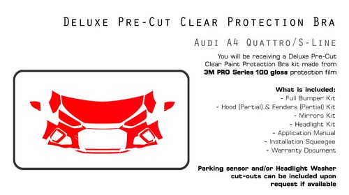 Audi A4 S-Line 2020-2025 PreCut 3M PRO Series Paint Protection Clear Bra PPF - Picture 5 of 6