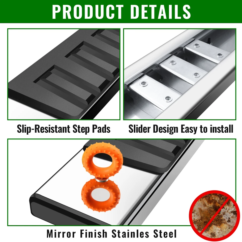 Side Protective For 07-18 Silverado/Sierra 1500 2500 Crew Cab 6" Running Board Foto 3 de 4