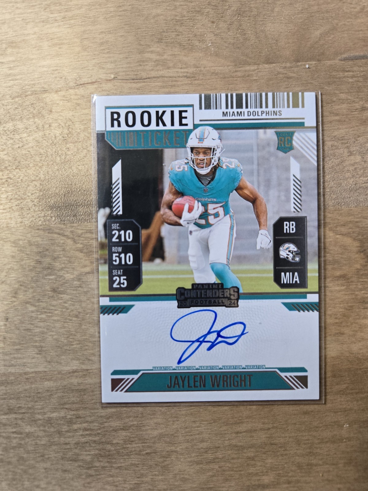 2024 Panini Contenders Jaylen Wright #132 Rookie Ticket On Card Variation Auto