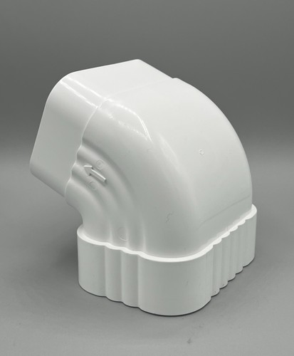 AMERIMAX Traditional Vinyl 5.5 in White Front Elbow for 4x3 Rain Downspout M0727 - Picture 14 of 16