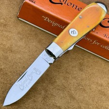 ✨ Colonel Coon Queen Cutlery USA 06 Linerlock Orange Bone Knife (Schatt Morgan)