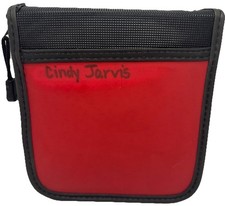Unbranded Black/Red CD Travel Case 12 Pages 24 Clear Pockets Used SHIPS IN 24 HR