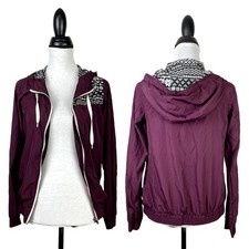 Zumiez Empyre Women's S Dark Plum Full Zip Lightweight Hooded Windbreaker Jacket