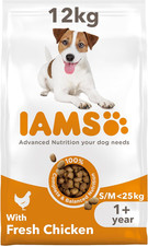 IAMS Adult Small Medium Complete Dry Dog Food Chicken 12Kg - with Dentalcare Sys