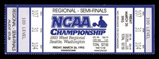1993 NCAA Basketball Tournament West Regional Semi Finals Full Ticket Michigan
