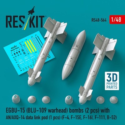 Reskit 1/48 EGBU-15 BLU-109 Warhead Bombs (2pcs) with AN/AXQ-14 Data Link Pod