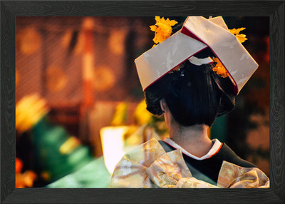 Japanische Braut im Kimono gerahmtes Wandbild Poster Leinwanddruck Bild