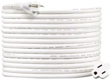 Amazon Basics 25ft Indoor Extension Cord, 3 Prong Outlet Extender, White