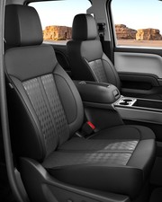 for Chevy Silverado  GMC Sierra Leather Seat Covers Crew Cab 1500 2014-2018,...