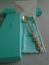 TIFFANY sterling silver~ NEW ~BABY INFANT  SPOON "RACING CARS" box,pouch,card
