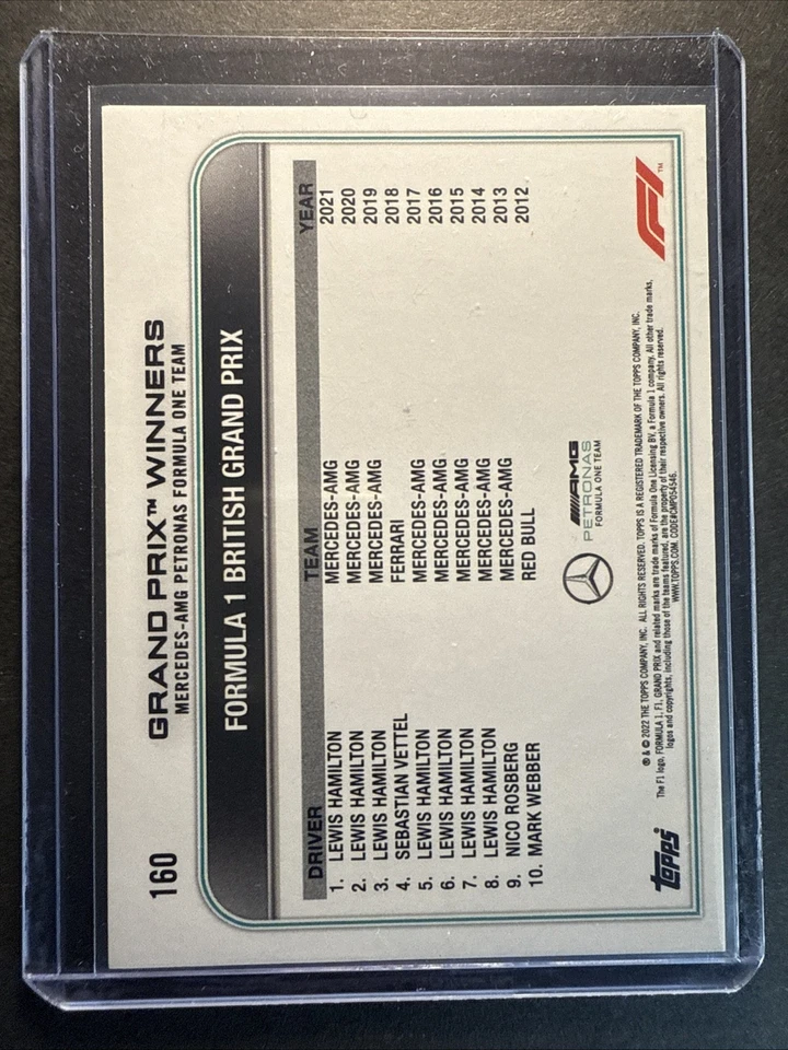 2022 Topps Formula 1 - Grand Prix Winners #160 Lewis Hamilton - Image 3 of 3