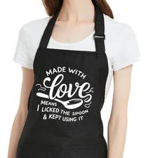 Funny Kitchen Aprons for Women with Pockets, Cute Apron for Cooking Baking, C...